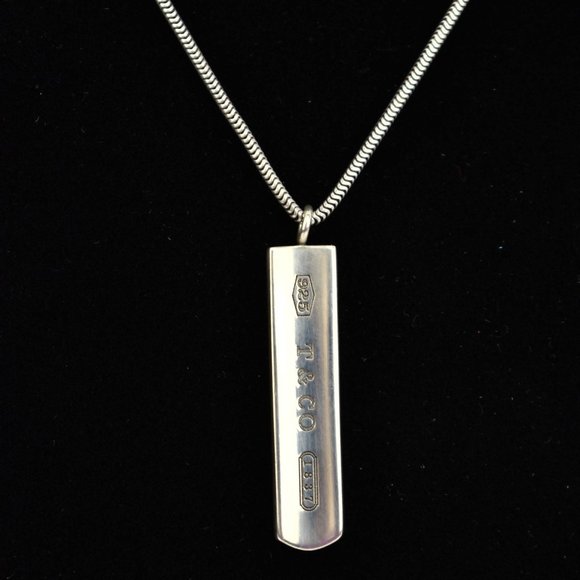 Tiffany & Co. Jewelry - TIFFANY & CO: Sterling Silver "Tiffany 1837 Bar" Necklace 1499